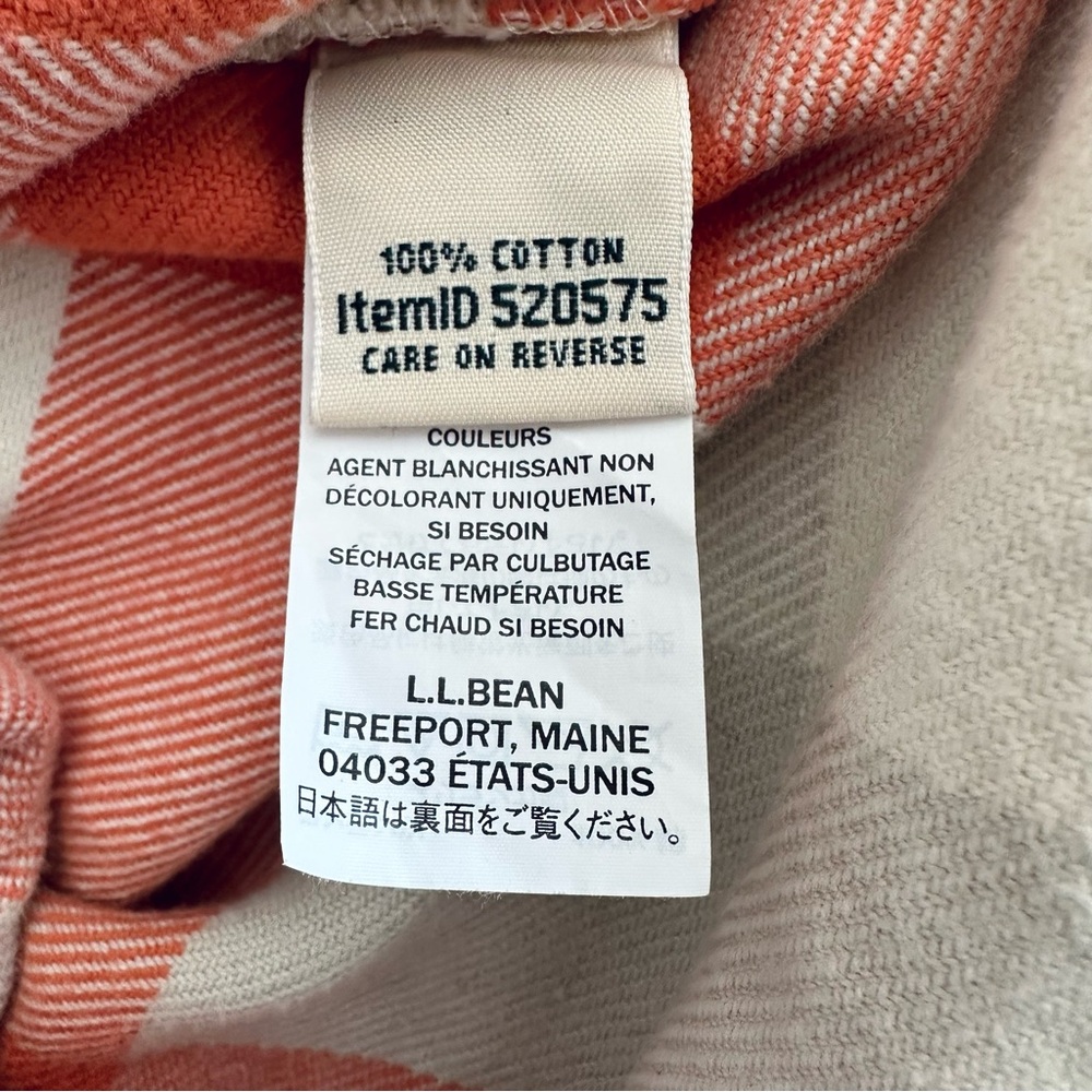 LL Bean Chamois Cotton Flannel Plaid Relaxed Fit Button Up Shirt Shacket Size XS - Picture 7 of 8